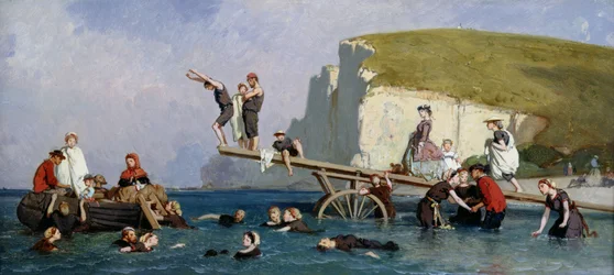 Baignade à Étretat